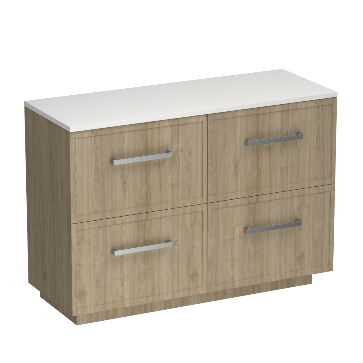 Nordic Opaco 1200 4 Drawer Floor Vanity Right Basin Concrete Grey / Ranfurly Oak