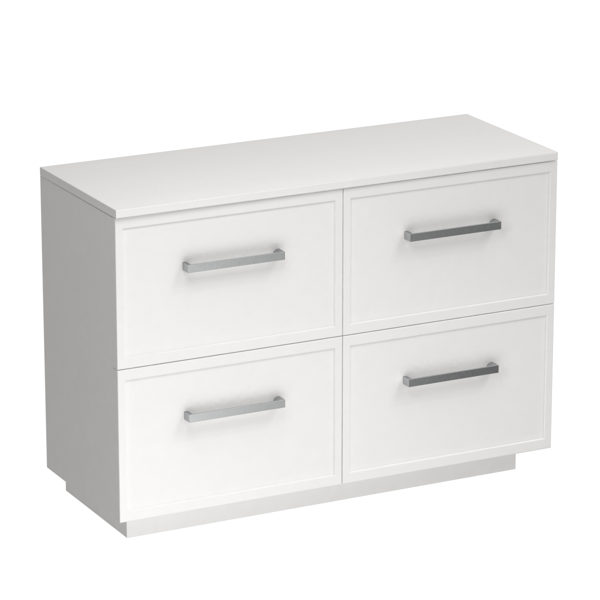 Nordic Opaco 1200 4 Drawer Floor Vanity Left Basin White Carrara / White