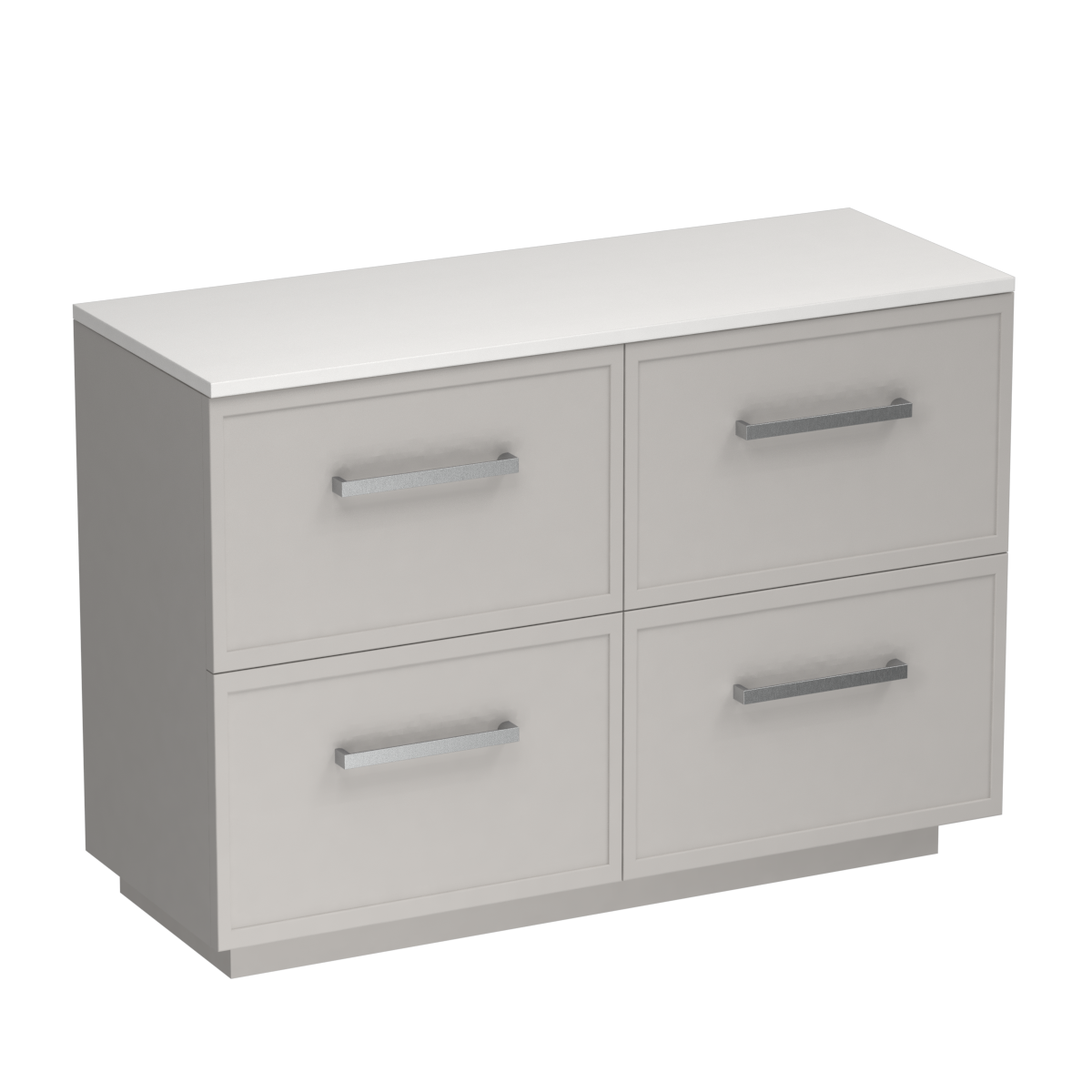Nordic Opaco 1200 4 Drawer Floor Vanity Double Basin Concrete Grey / Tusk