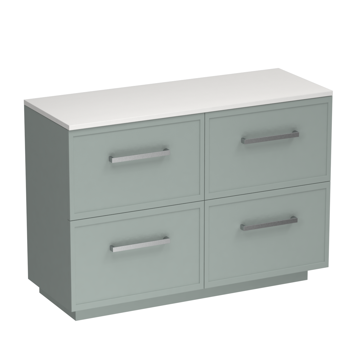 Nordic Opaco 1200 4 Drawer Floor Vanity Double Basin White Carrara / Fjord