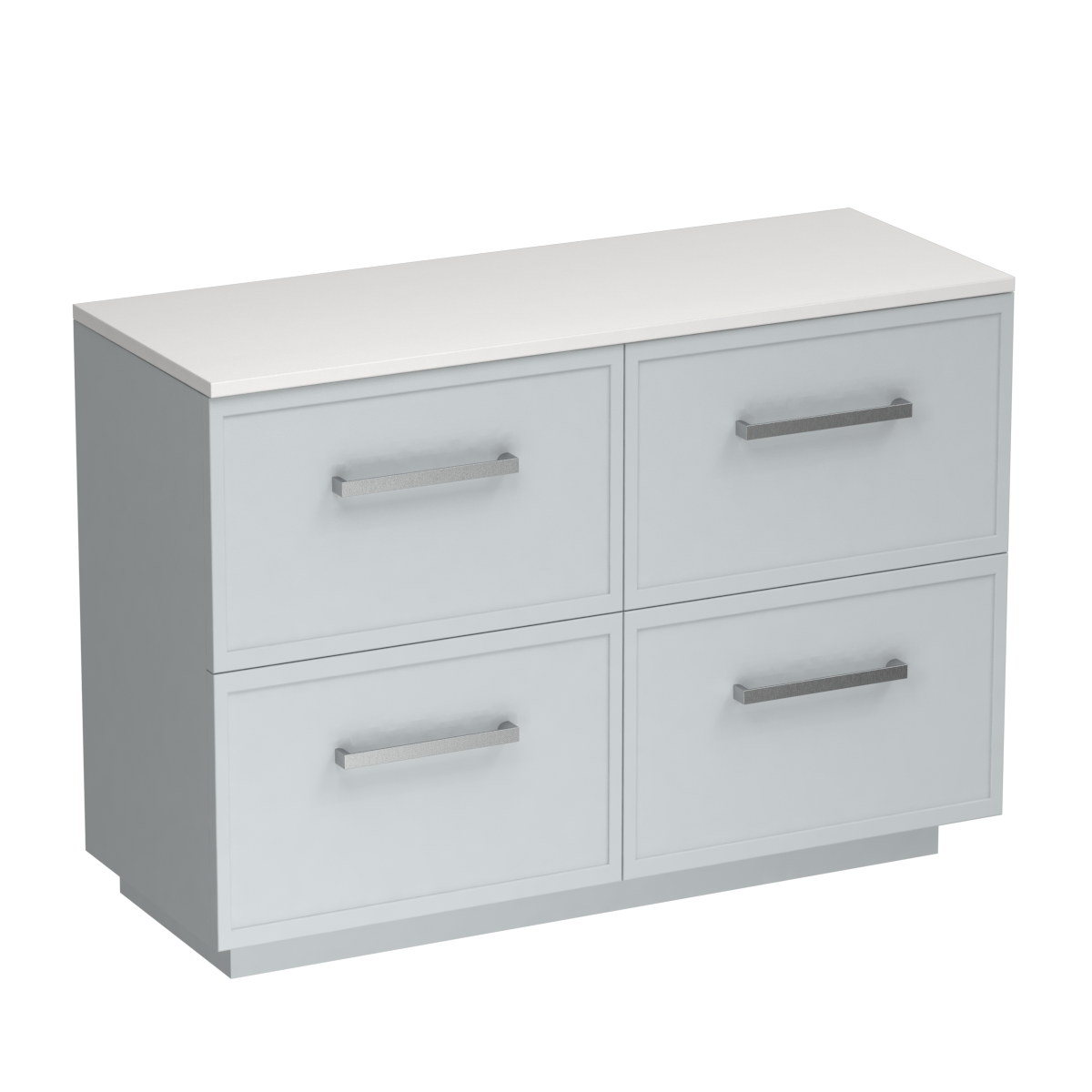 Nordic Opaco 1200 4 Drawer Floor Vanity Centre Basin Concrete Grey / Villa Blue