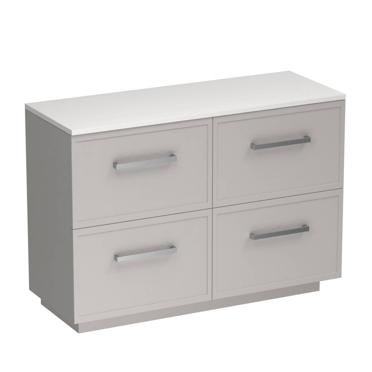 Nordic Opaco 1200 4 Drawer Floor Vanity Centre Basin Concrete Grey / Tusk