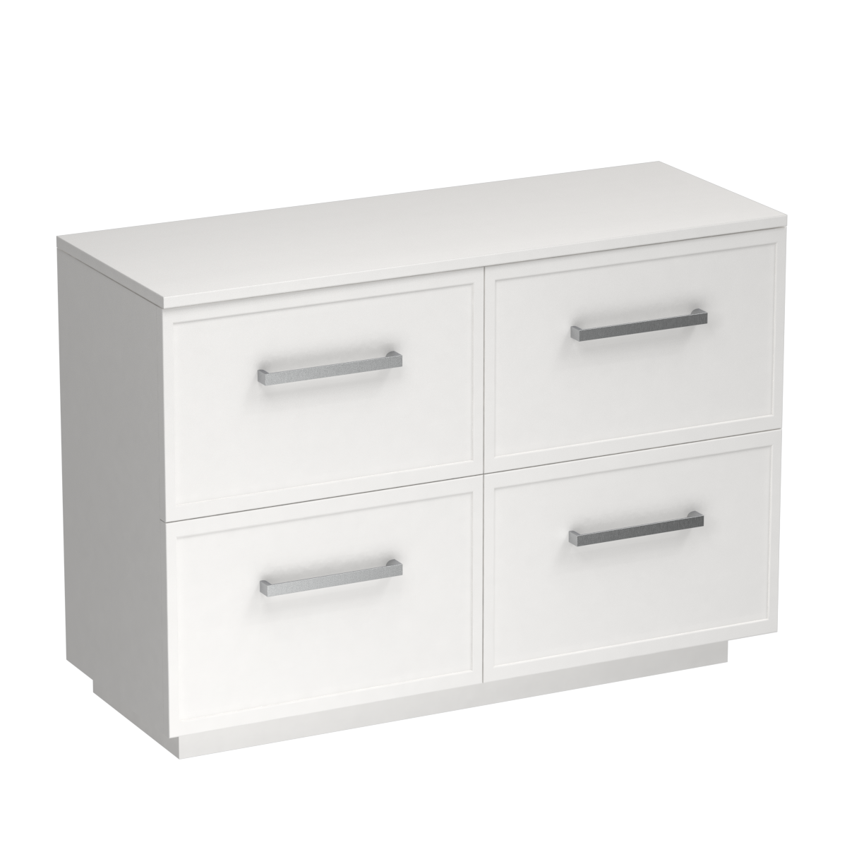 Nordic Opaco 1200 4 Drawer Floor Vanity Centre Basin White Carrara / White