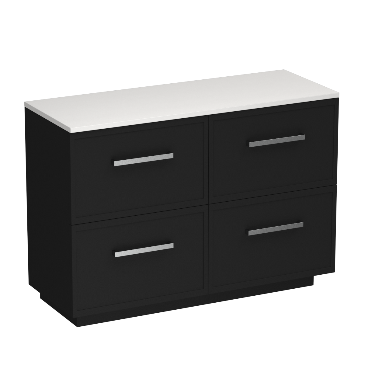 Nordic Opaco 1200 4 Drawer Floor Vanity Centre Basin Concrete Grey / Black