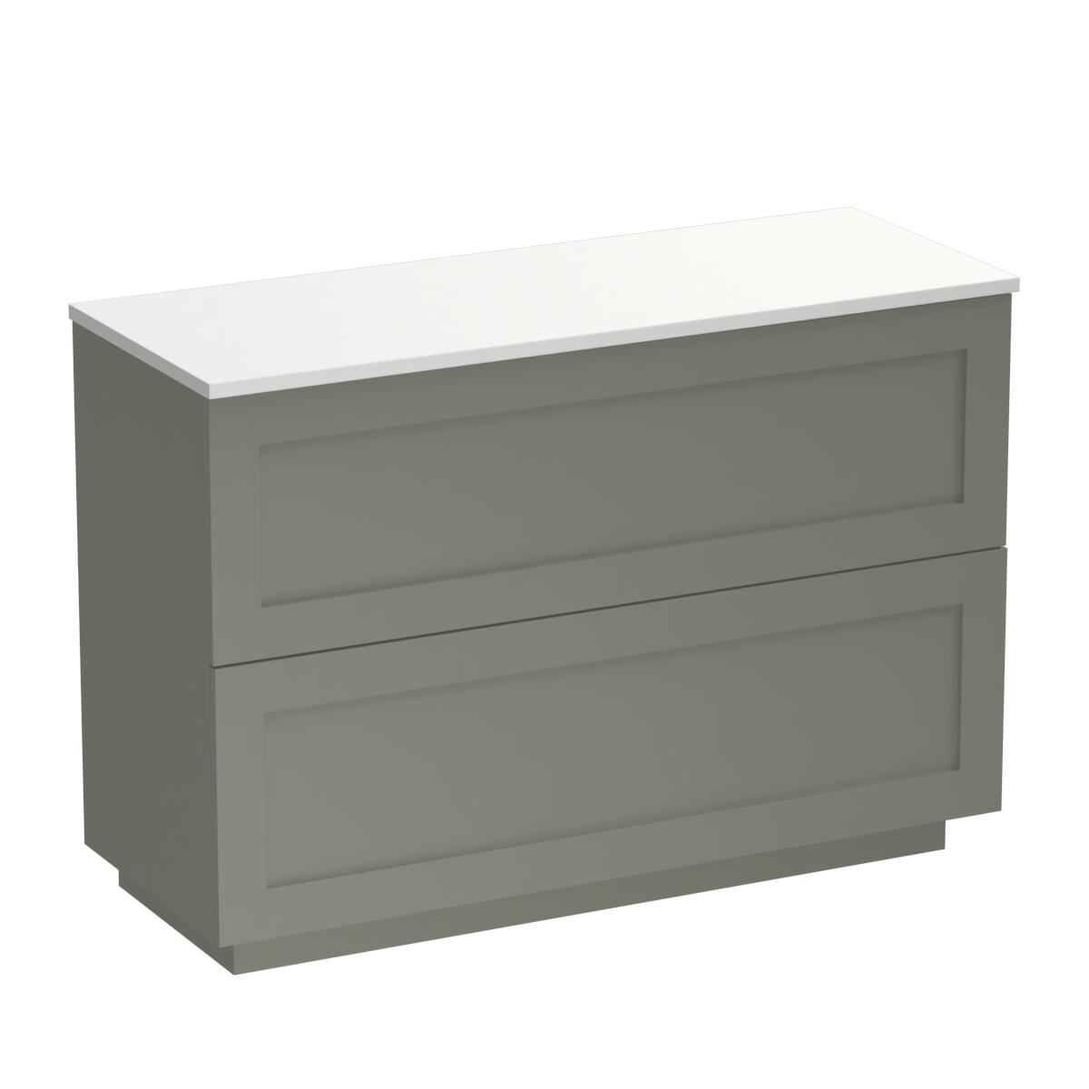 Hampton Opaco 1200 2 Drawer Floor Vanity Right Basin Concrete Grey / Atmoss