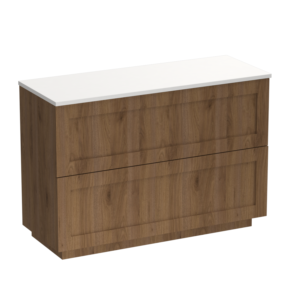 Hampton Opaco 1200 2 Drawer Floor Vanity Double Basin Concrete Grey / Tahoe Walnut