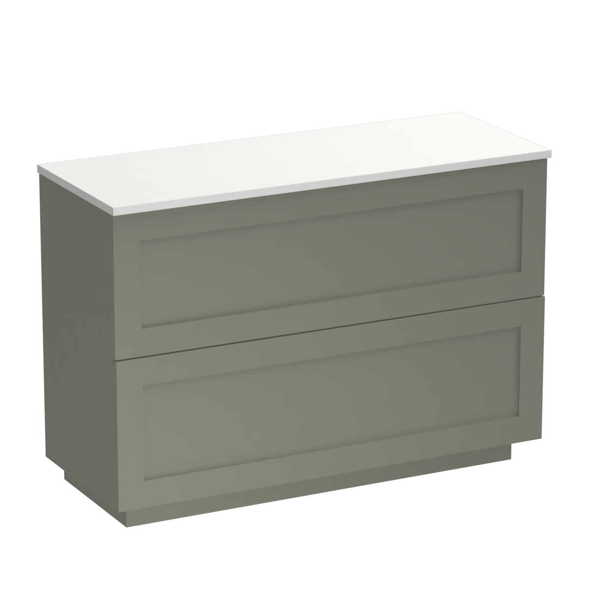Hampton Opaco 1200 2 Drawer Floor Vanity Double Basin Concrete Grey / Atmoss