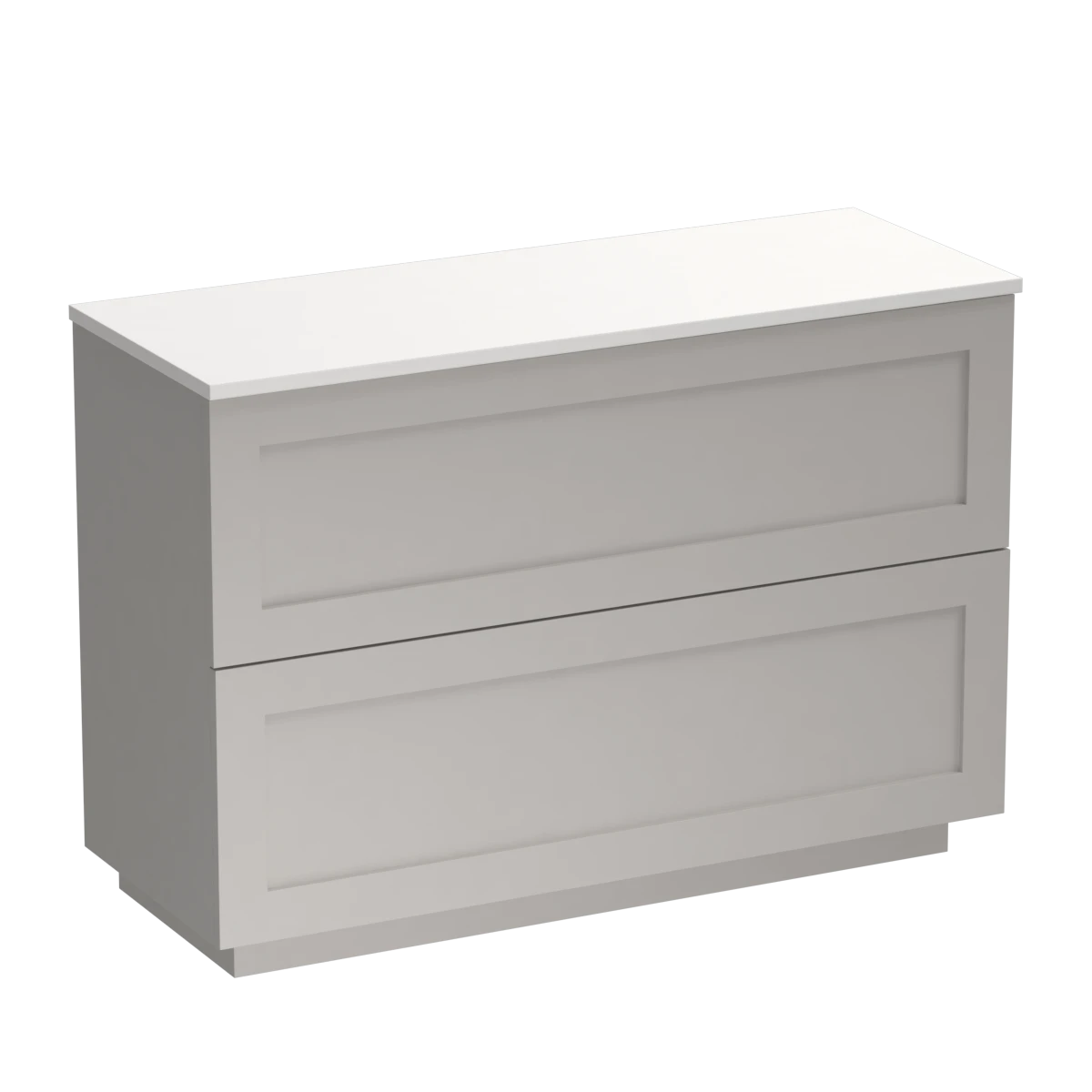 Hampton Opaco 1200 2 Drawer Floor Vanity Right Basin Concrete Grey / Tusk