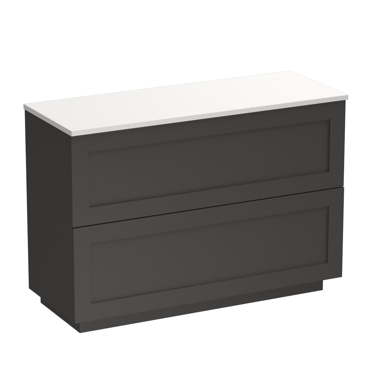 Hampton Opaco 1200 2 Drawer Floor Vanity Right Basin Concrete Grey / Slate