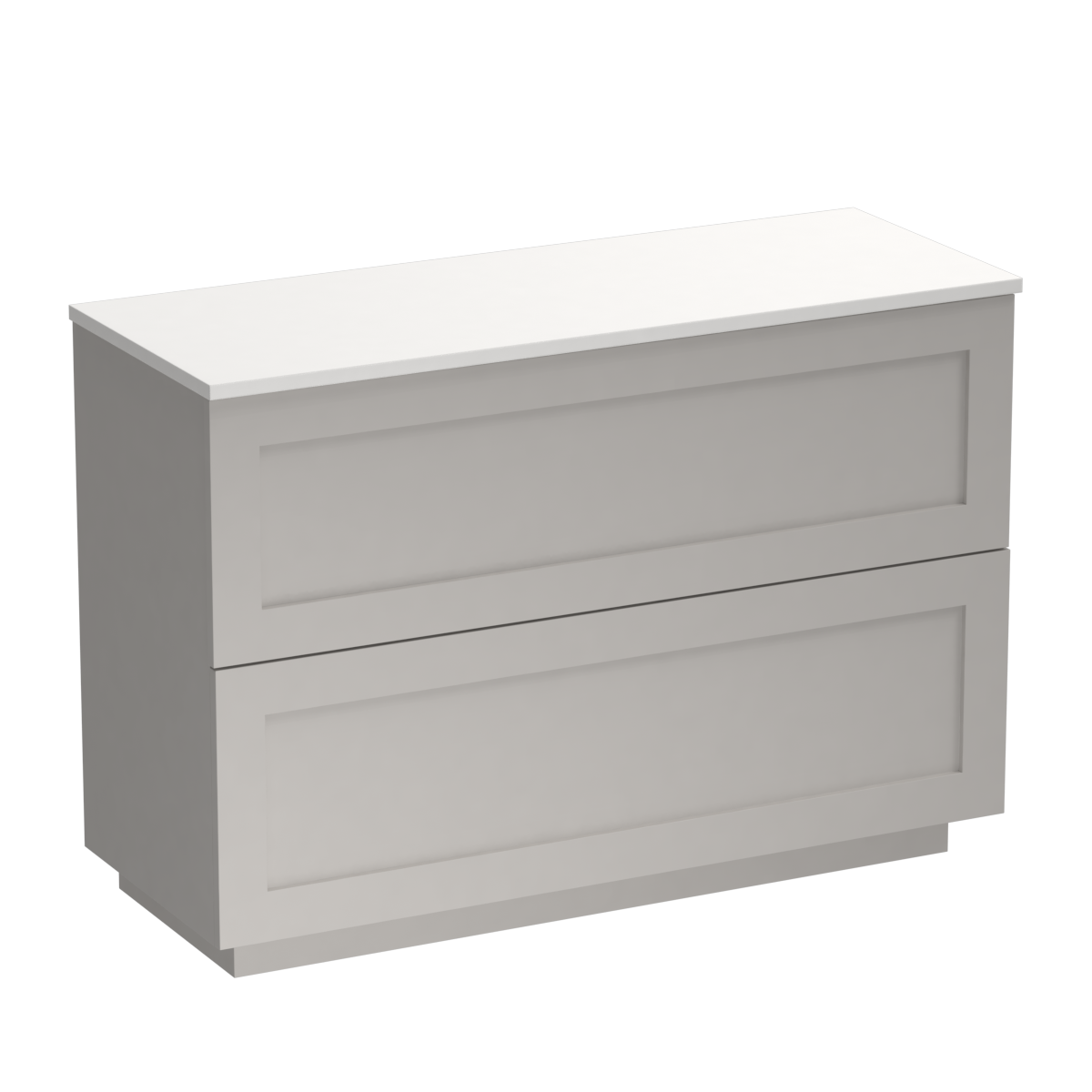 Hampton Opaco 1200 2 Drawer Floor Vanity Left Basin Concrete Grey / Tusk