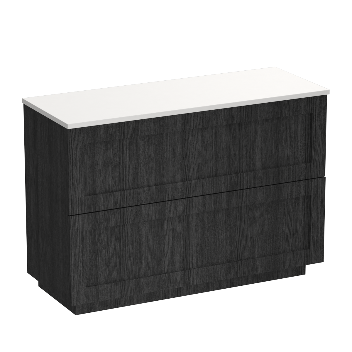 Hampton Opaco 1200 2 Drawer Floor Vanity Left Basin Concrete Grey / Black Bark