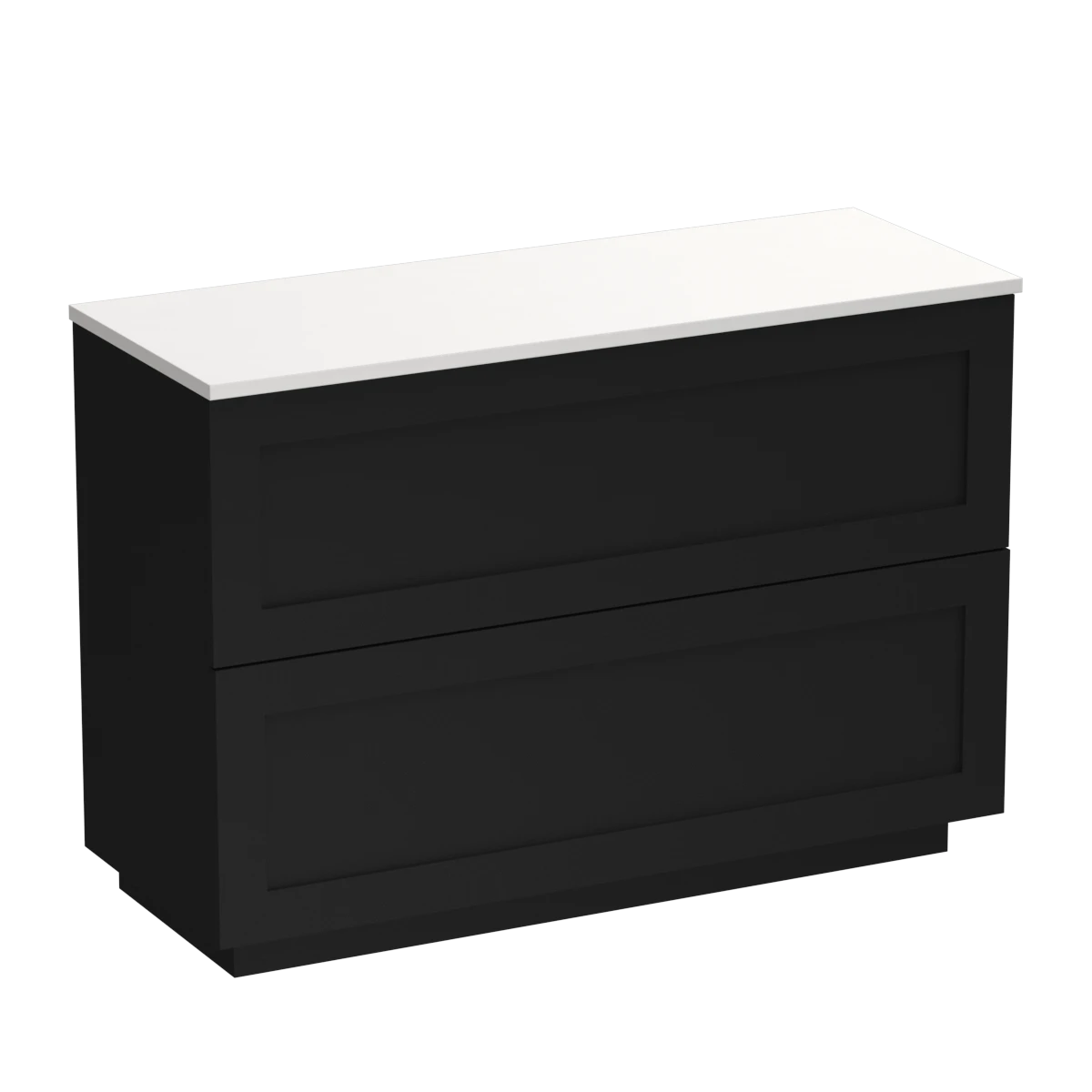 Hampton Opaco 1200 2 Drawer Floor Vanity Centre Basin Concrete Grey / Black