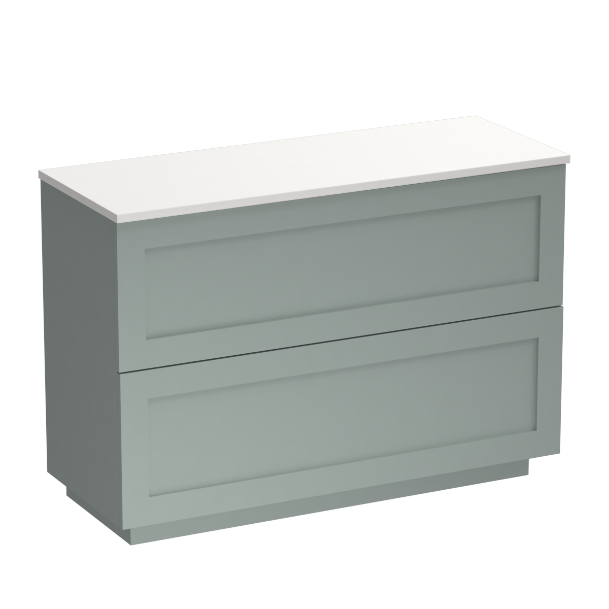 Hampton Opaco 1200 2 Drawer Floor Vanity Centre Basin Concrete Grey / Fjord