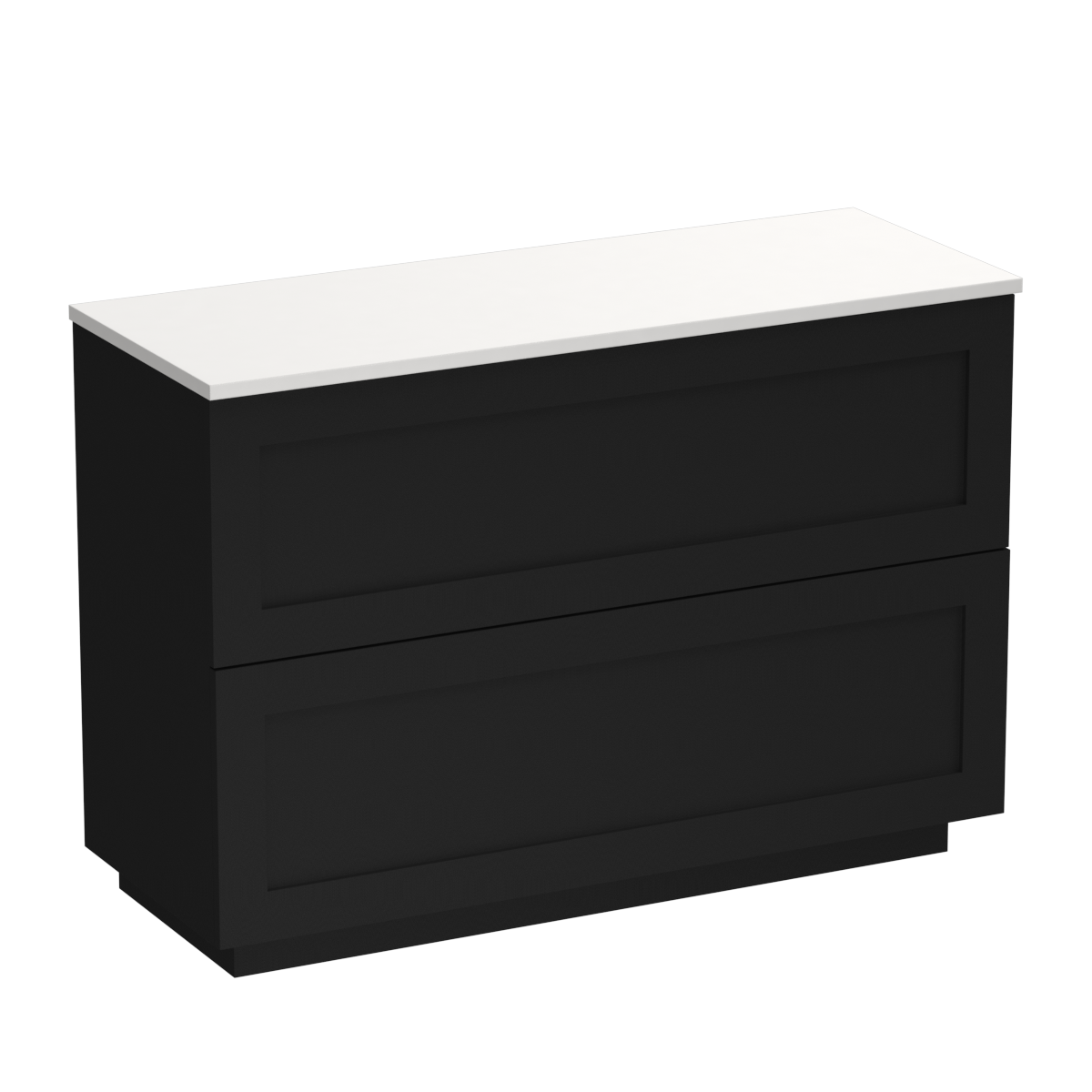 Hampton Opaco 1200 2 Drawer Floor Vanity Double Basin Concrete Grey / Black