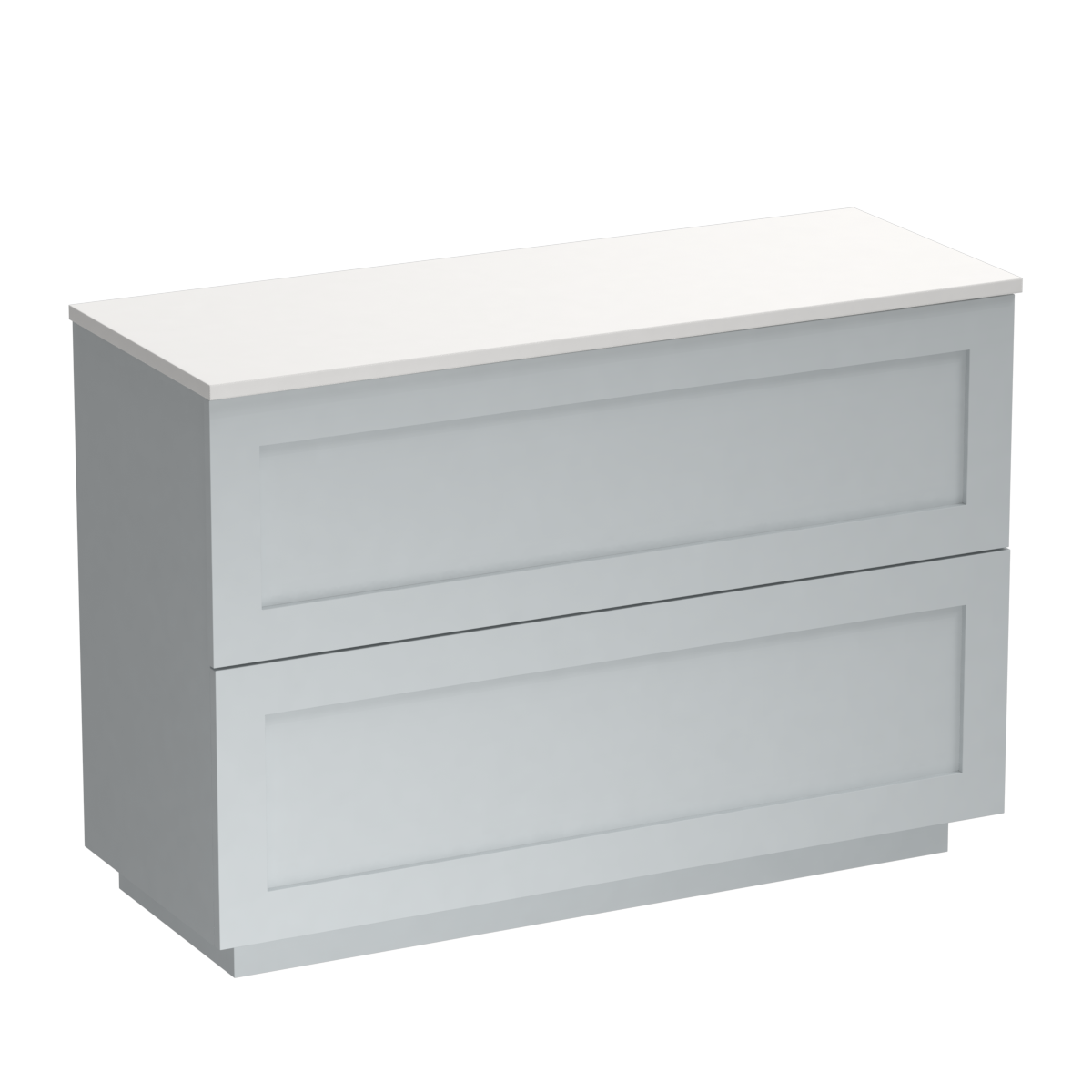 Hampton Opaco 1200 2 Drawer Floor Vanity Centre Basin Concrete Grey / Villa Blue