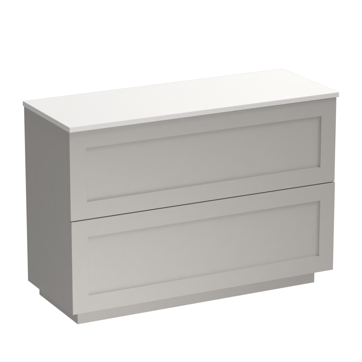 Hampton Opaco 1200 2 Drawer Floor Vanity Centre Basin Concrete Grey / Tusk