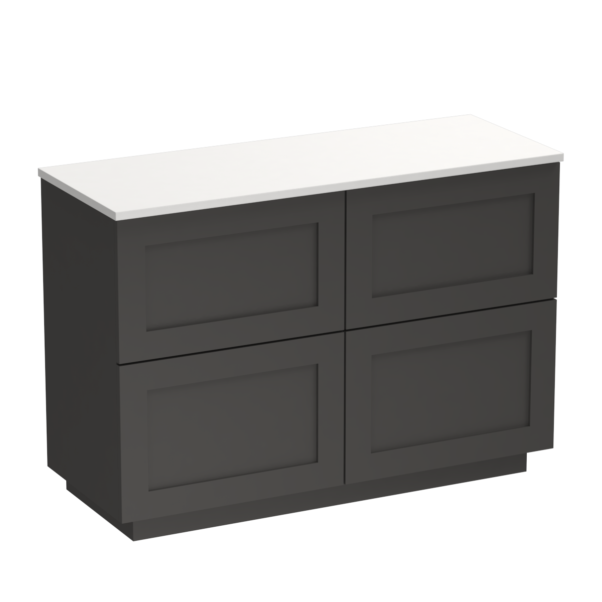 Hampton Opaco 1200 4 Drawer Floor Vanity Right Basin Concrete Grey / Slate