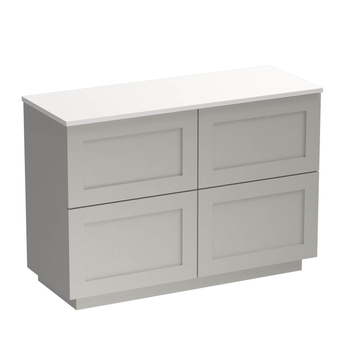 Hampton Opaco 1200 4 Drawer Floor Vanity Centre Basin Concrete Grey / Tusk