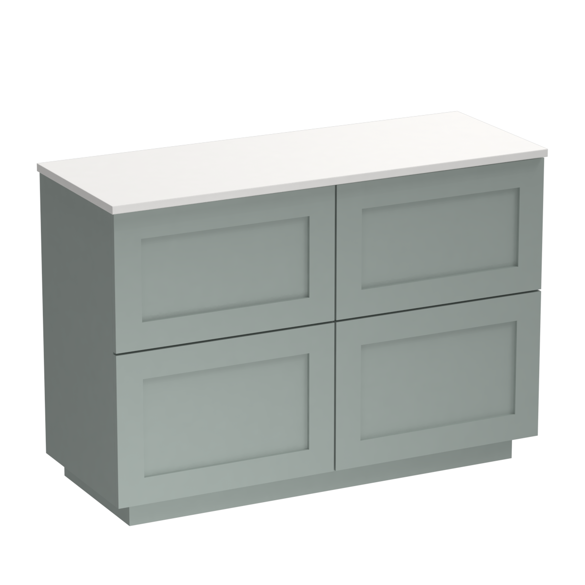 Hampton Opaco 1200 4 Drawer Floor Vanity Centre Basin Concrete Grey / Fjord