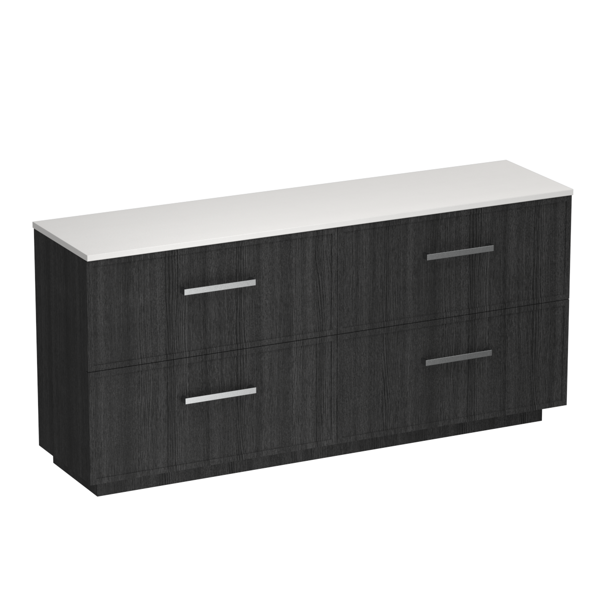 Nordic Opaco 1800 4 Drawer Floor Vanity Centre Basin Concrete Grey / Black Bark