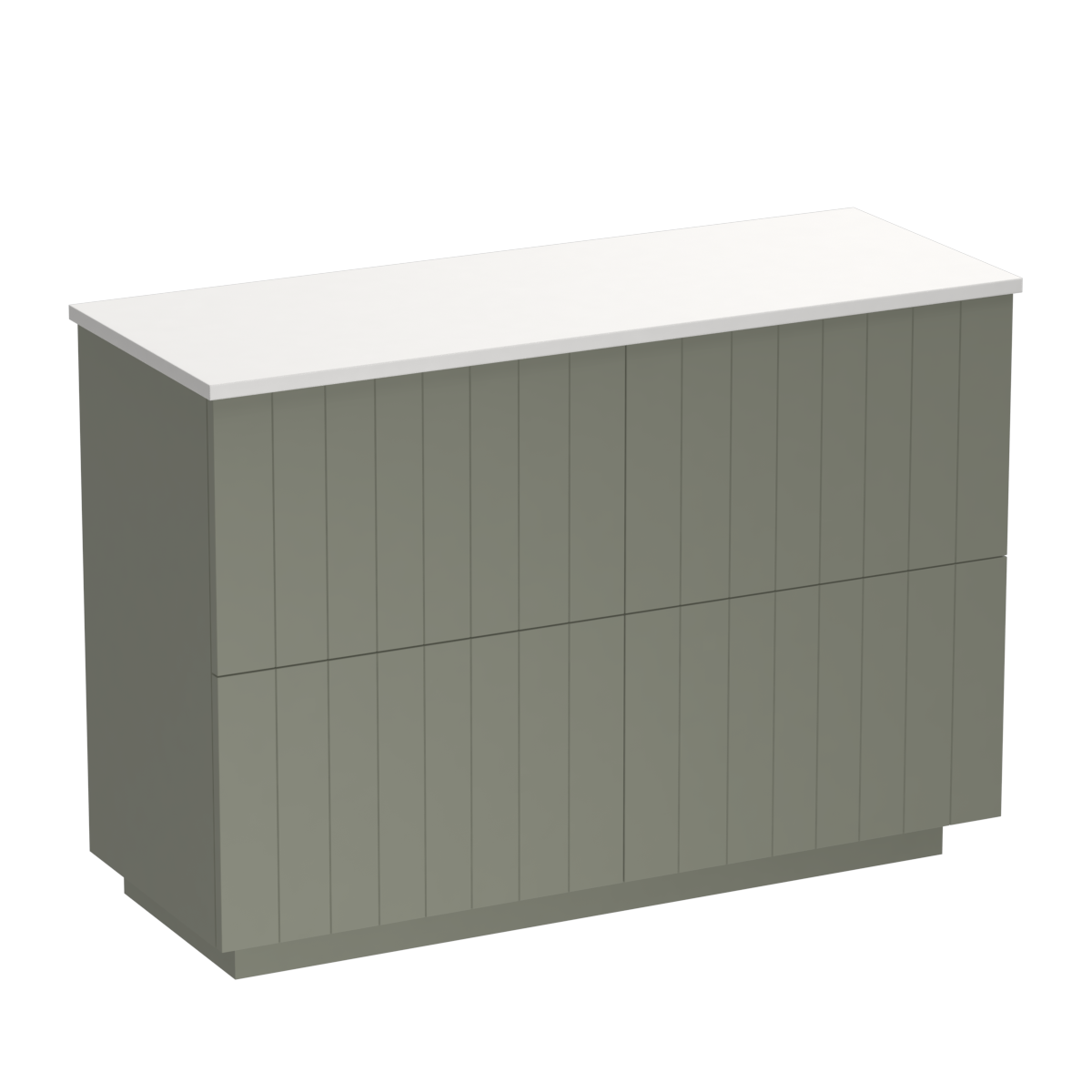 Linea Opaco 1200 4 Drawer Floor Vanity Double Basin Concrete Grey / Atmoss
