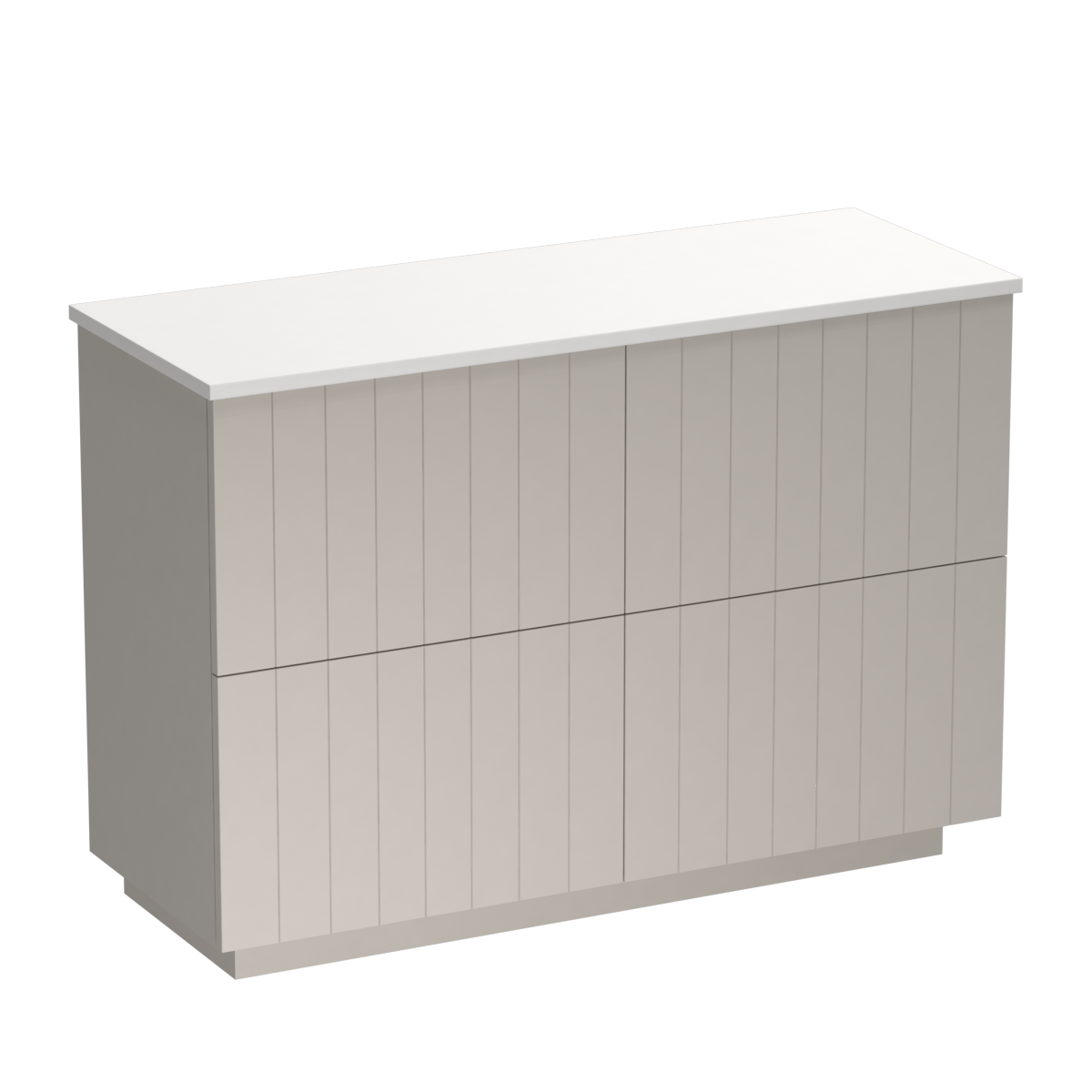 Linea Opaco 1200 4 Drawer Floor Vanity Double Basin Concrete Grey / Lana Grey