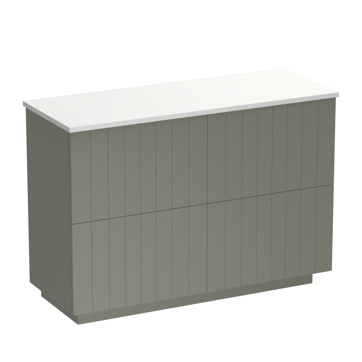 Linea Opaco 1200 4 Drawer Floor Vanity Left Basin Concrete Grey / Atmoss
