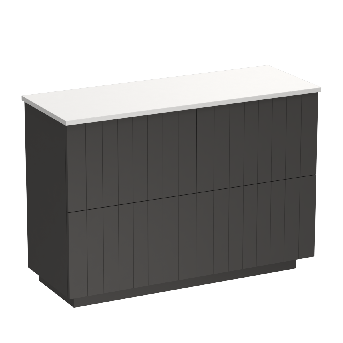 Linea Opaco 1200 4 Drawer Floor Vanity Double Basin Concrete Grey / Slate