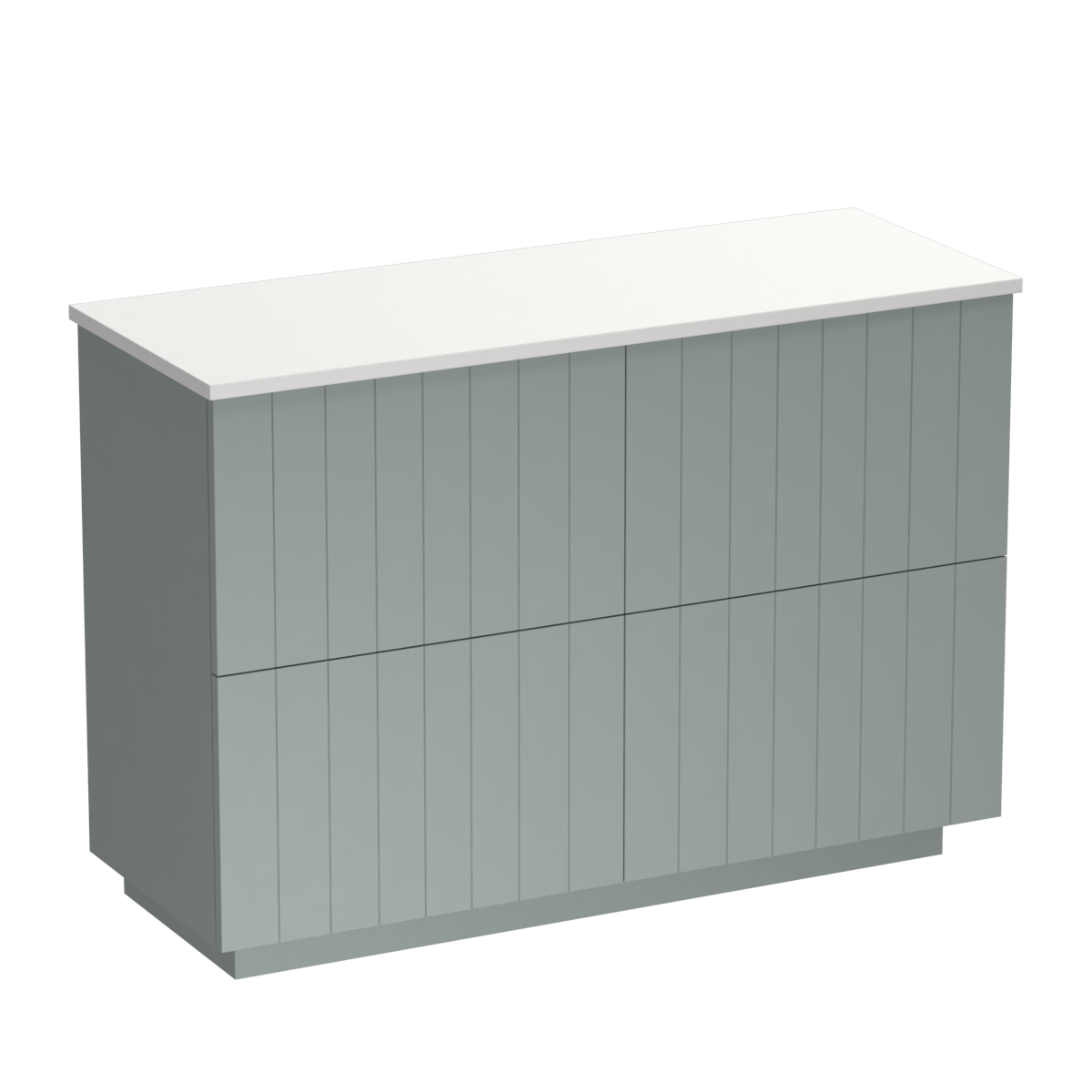 Linea Opaco 1200 4 Drawer Floor Vanity Left Basin Concrete Grey / Fjord