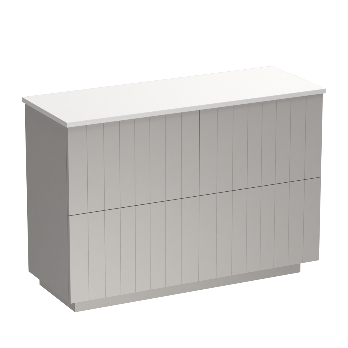 Linea Opaco 1200 4 Drawer Floor Vanity Right Basin White Carrara / Tusk