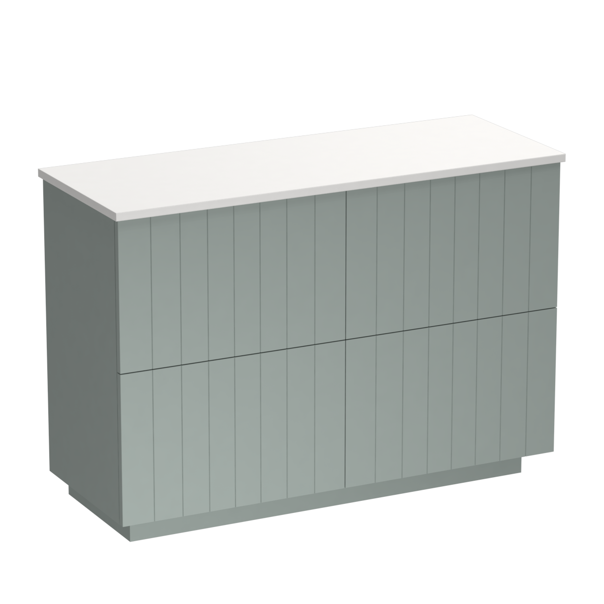 Linea Opaco 1200 4 Drawer Floor Vanity Right Basin White Carrara / Fjord