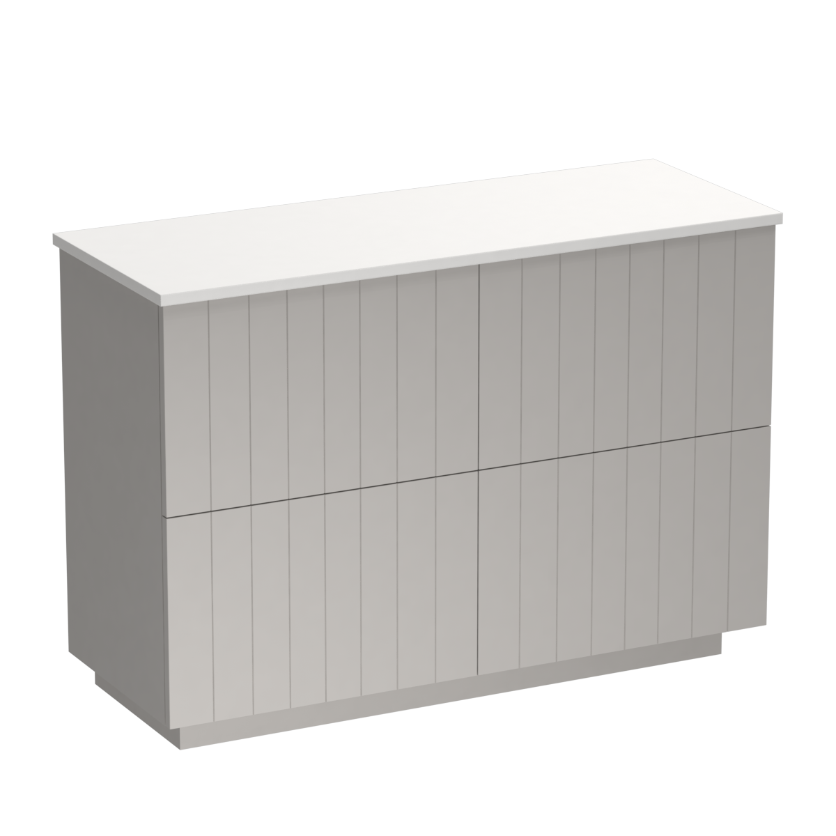 Linea Opaco 1200 4 Drawer Floor Vanity Centre Basin Concrete Grey / Tusk