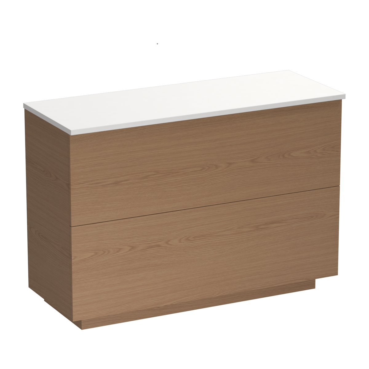 Reflex Opaco 1200 2 Drawer Floor Vanity Left Basin White Carrara / Sovereign Oak