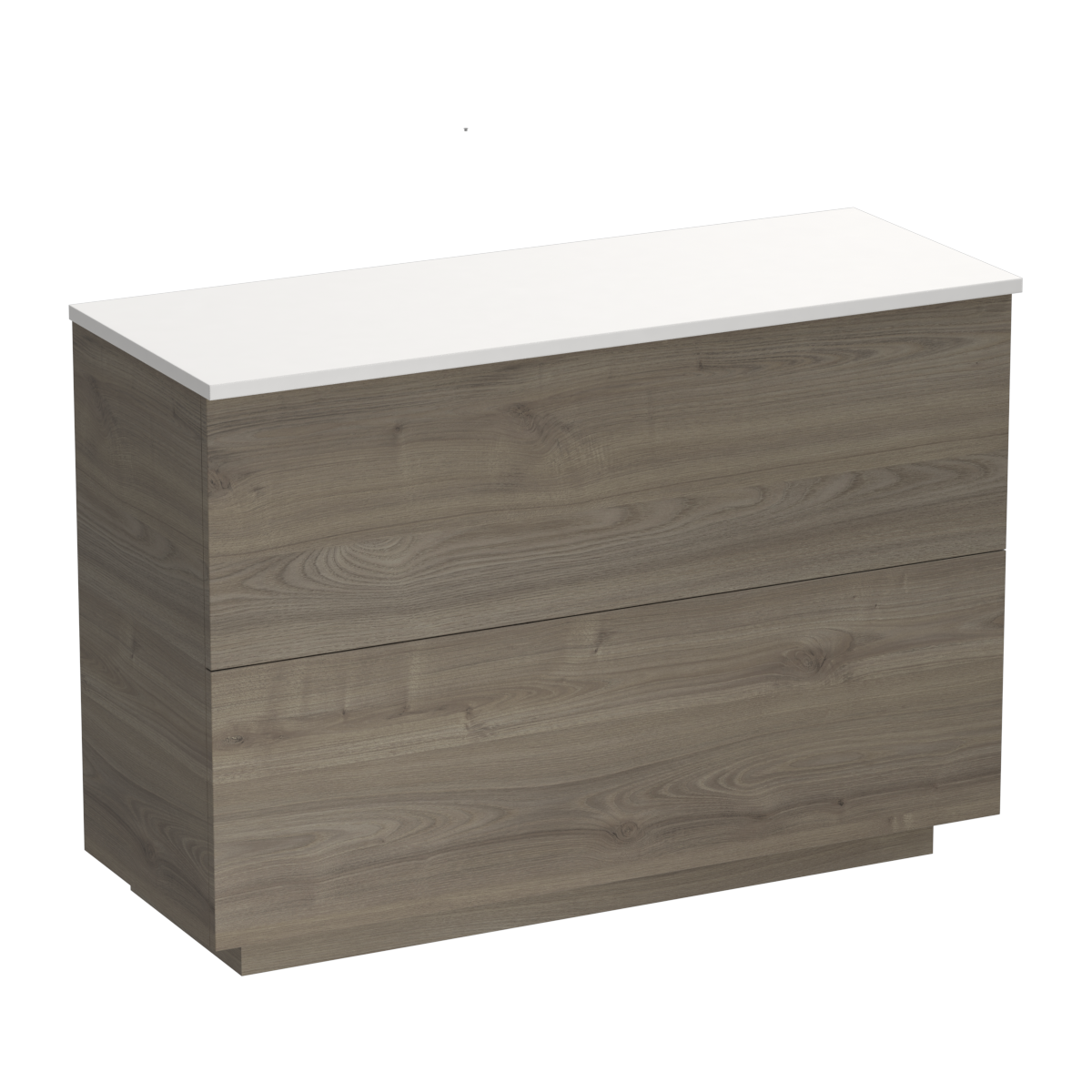Reflex Opaco 1200 2 Drawer Floor Vanity Right Basin Concrete Grey / Methven Oak