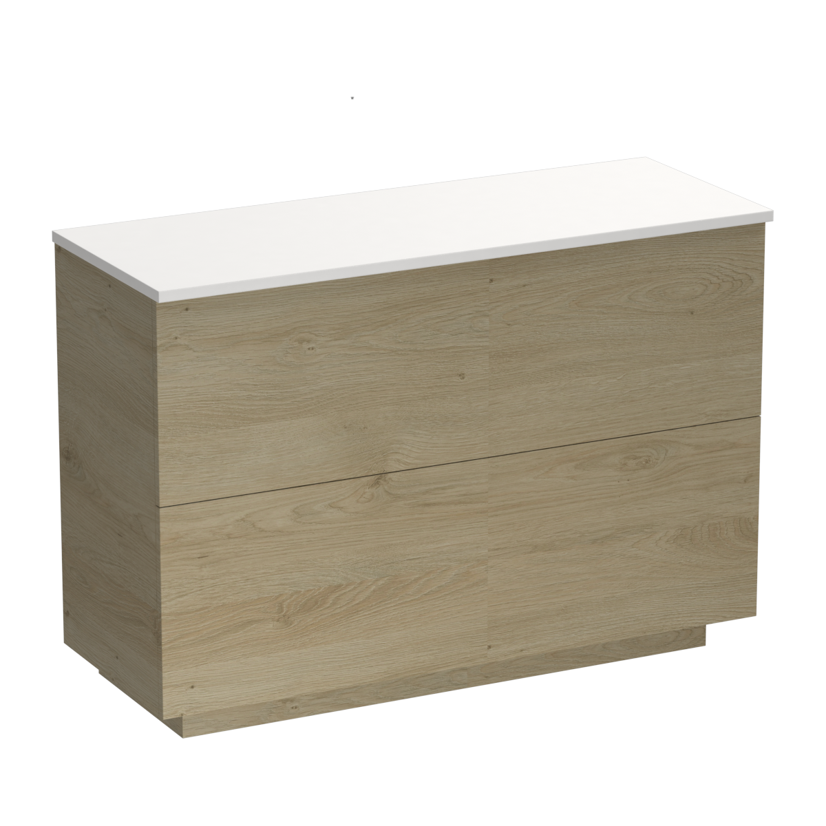 Reflex Opaco 1200 2 Drawer Floor Vanity Right Basin Concrete Grey / Devon Oak