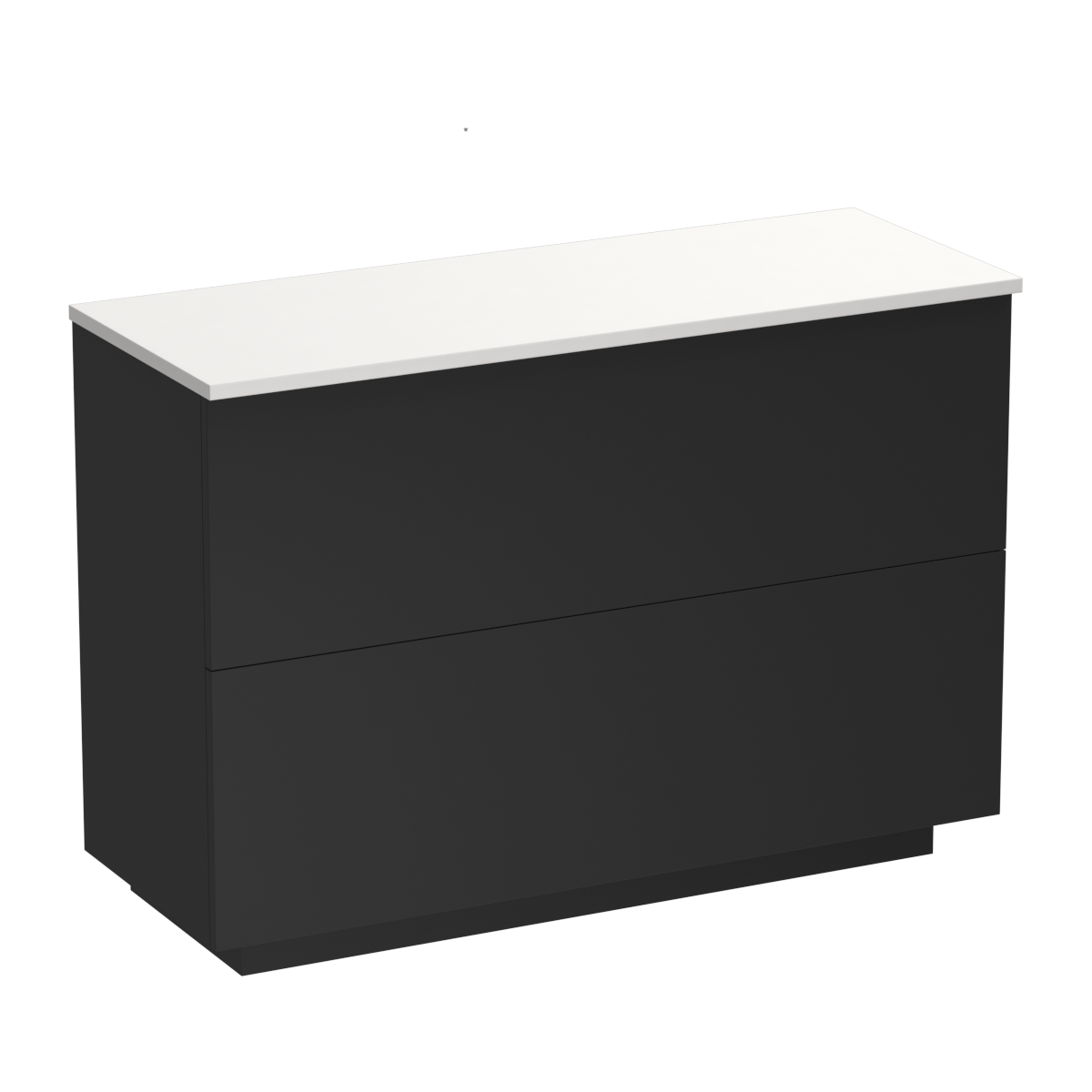 Reflex Opaco 1200 2 Drawer Floor Vanity Right Basin Concrete Grey / Black Velvet