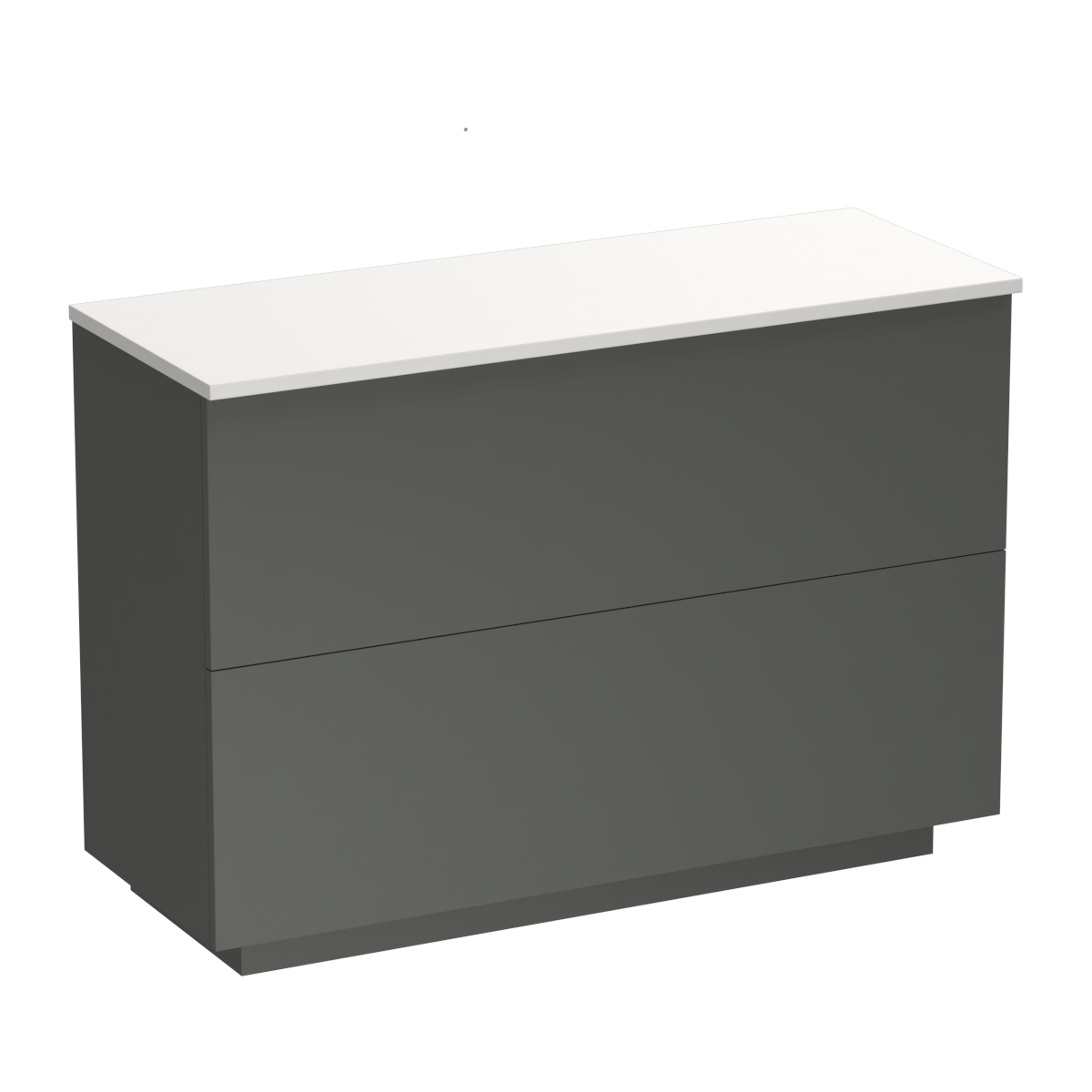 Reflex Opaco 1200 2 Drawer Floor Vanity Double Basin White Carrara / Anthracite