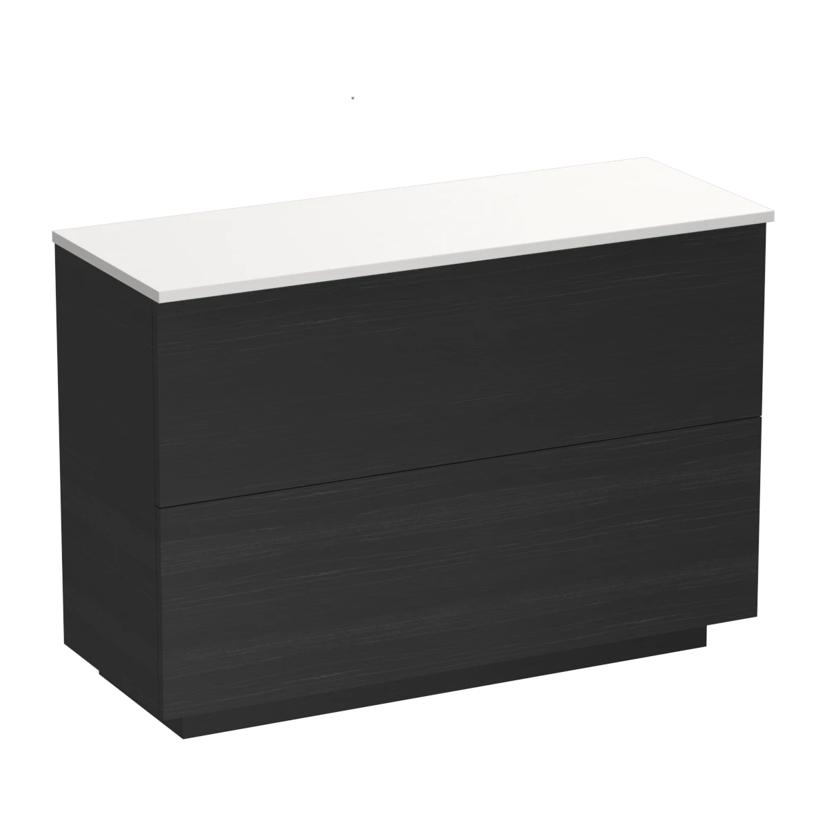 Reflex Opaco 1200 2 Drawer Floor Vanity Centre Basin White Carrara / Timberland Black