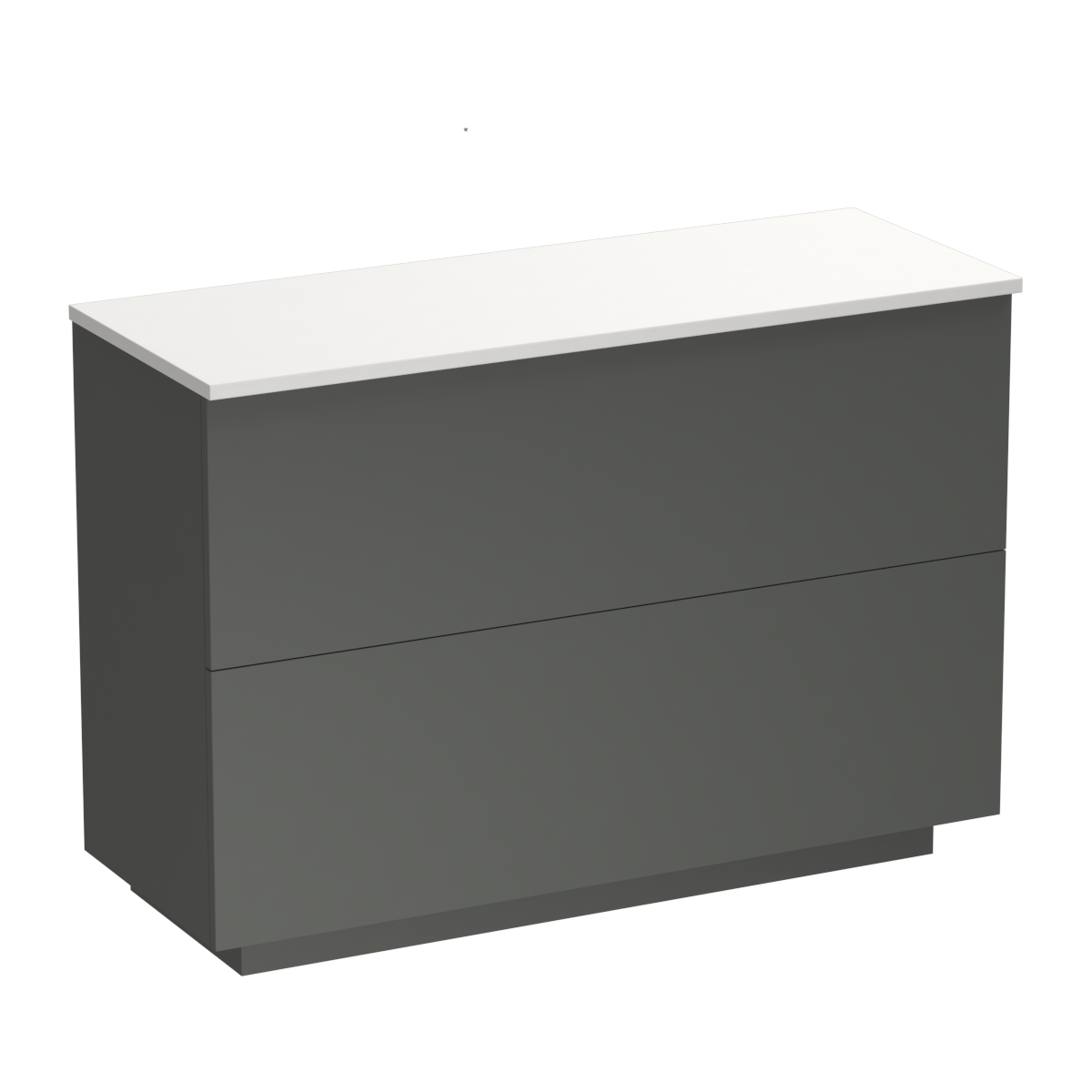 Reflex Opaco 1200 2 Drawer Floor Vanity Centre Basin White Carrara / Anthracite