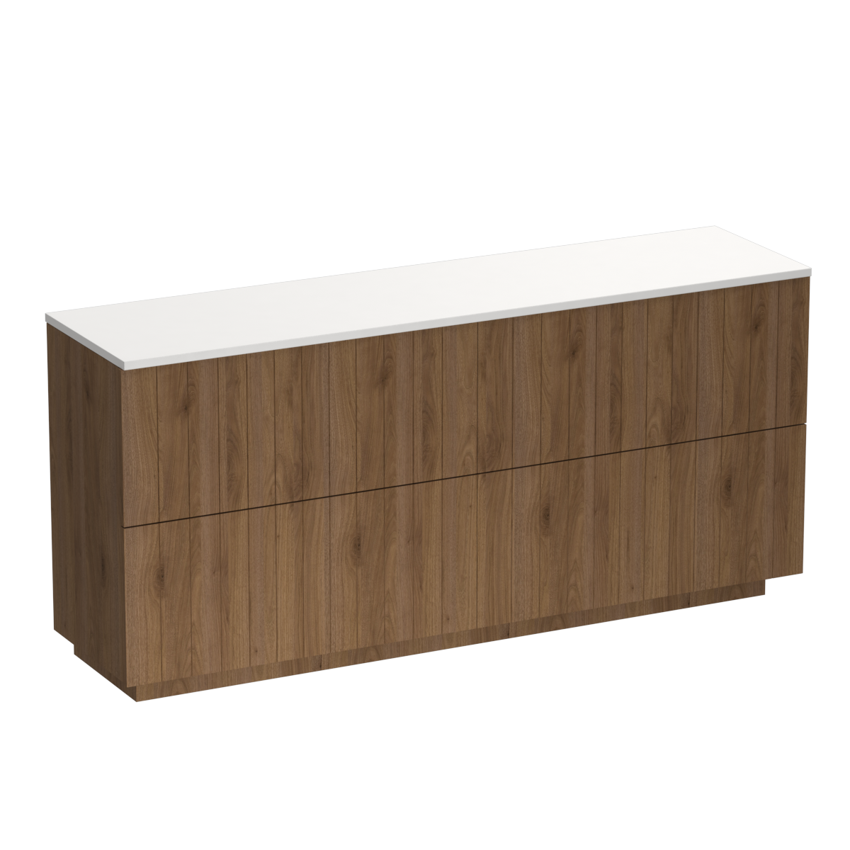 Linea Opaco 1800 4 Drawer Floor Vanity Double Basin Concrete Grey / Tahoe Walnut