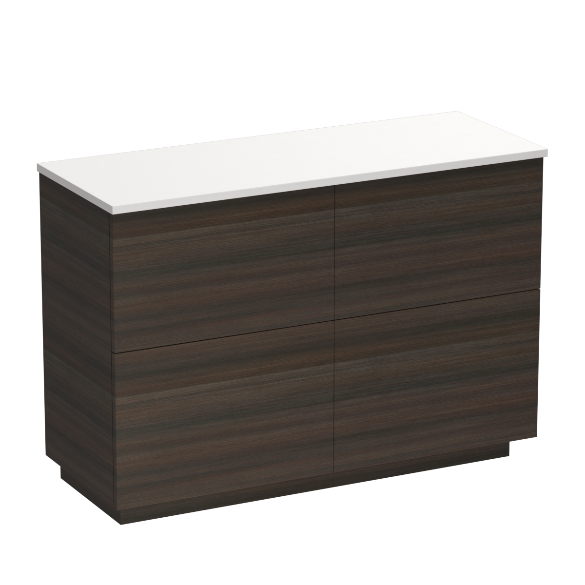 Reflex Opaco 1200 4 Drawer Floor Vanity Left Basin White Carrara / Vancouver Larch