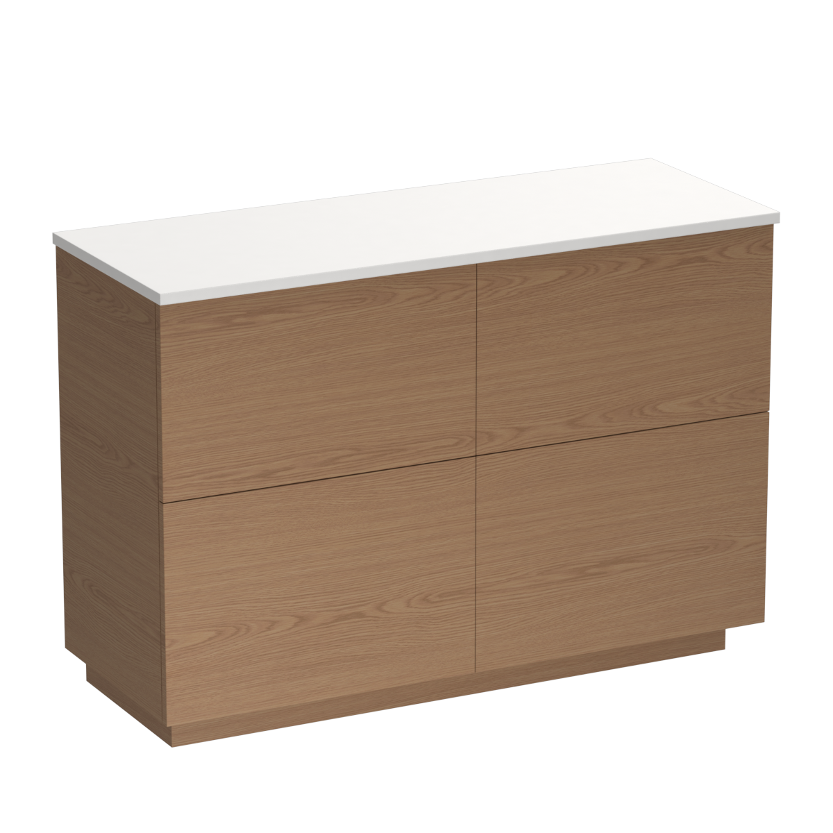 Reflex Opaco 1200 4 Drawer Floor Vanity Double Basin Concrete Grey / Sovereign Oak