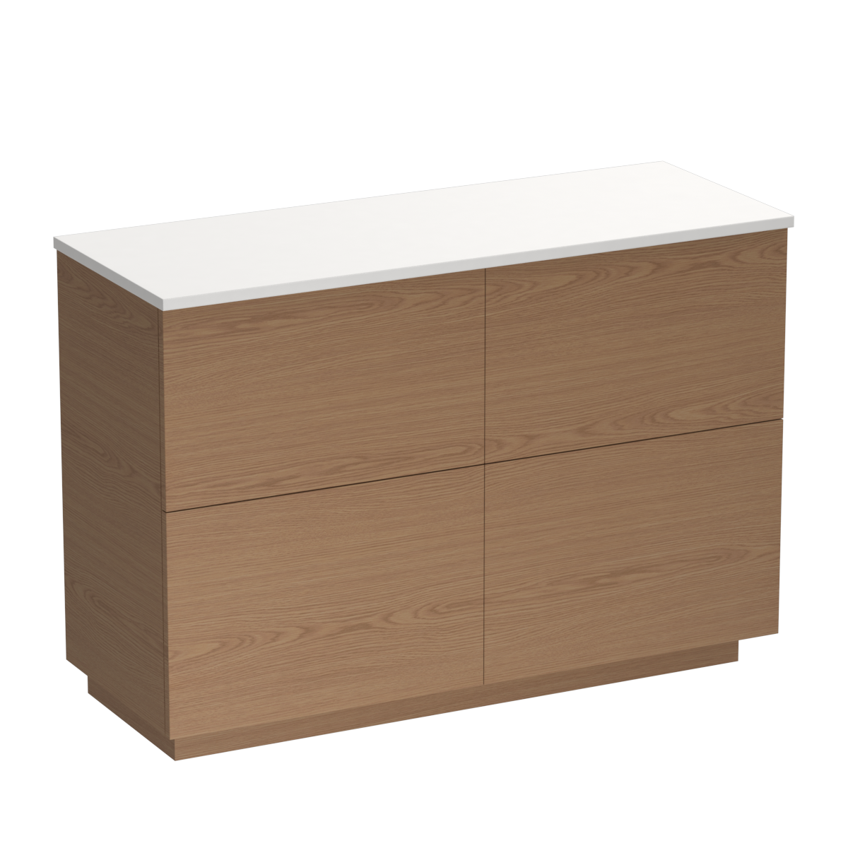 Reflex Opaco 1200 4 Drawer Floor Vanity Centre Basin Concrete Grey / Sovereign Oak