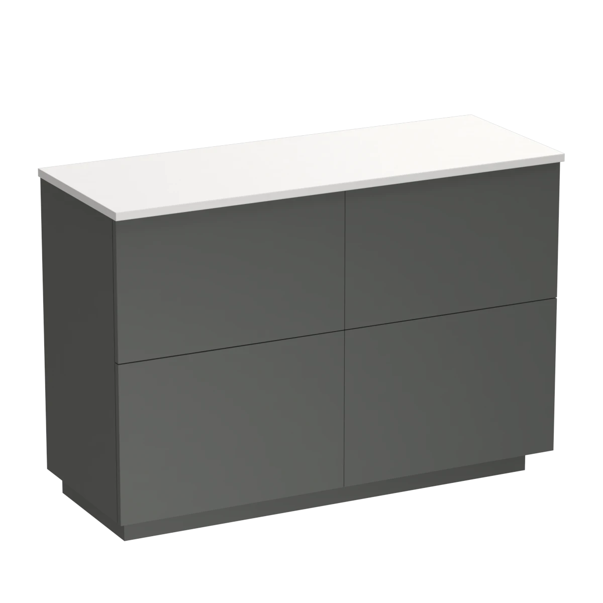 Reflex Opaco 1200 4 Drawer Floor Vanity Left Basin White Carrara / Anthracite