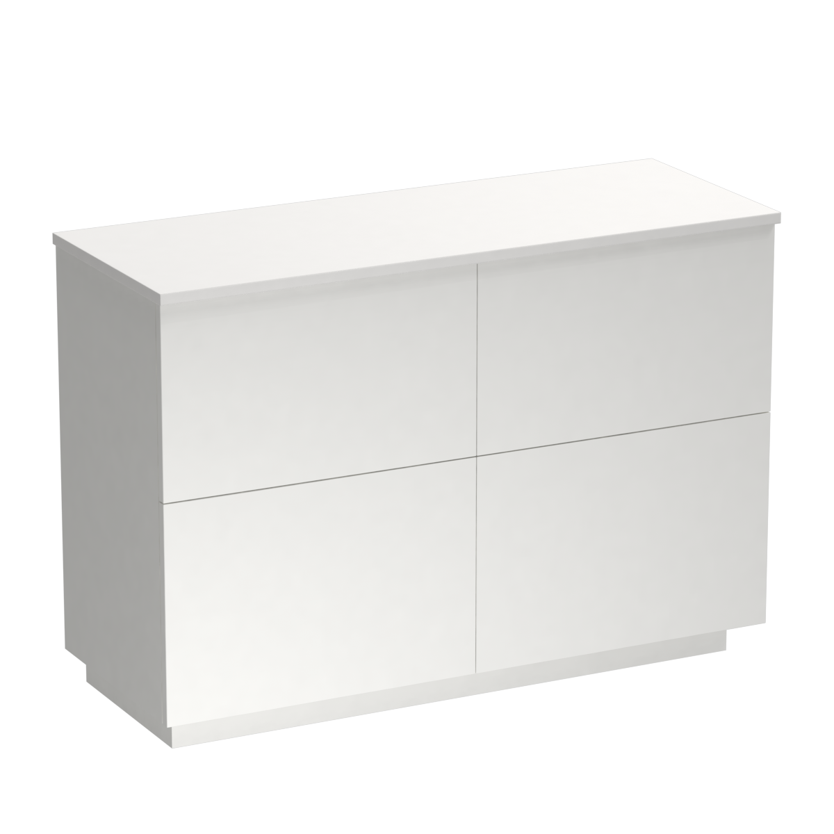 Reflex Opaco 1200 4 Drawer Floor Vanity Double Basin White Carrara / White Velvet