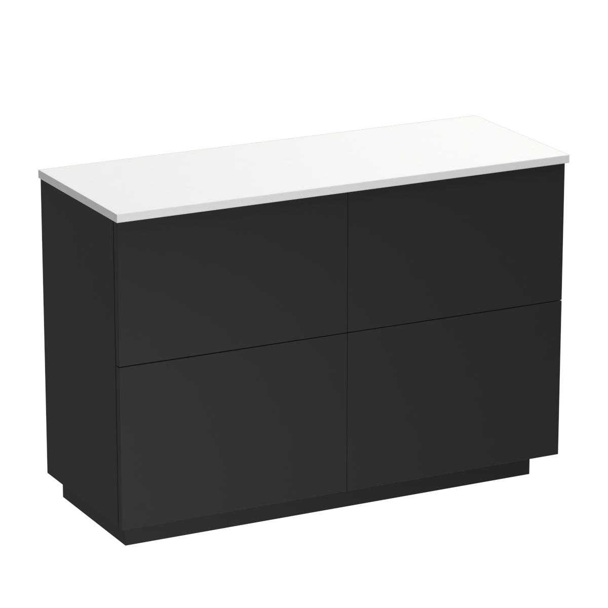 Reflex Opaco 1200 4 Drawer Floor Vanity Centre Basin Concrete Grey / Black Velvet