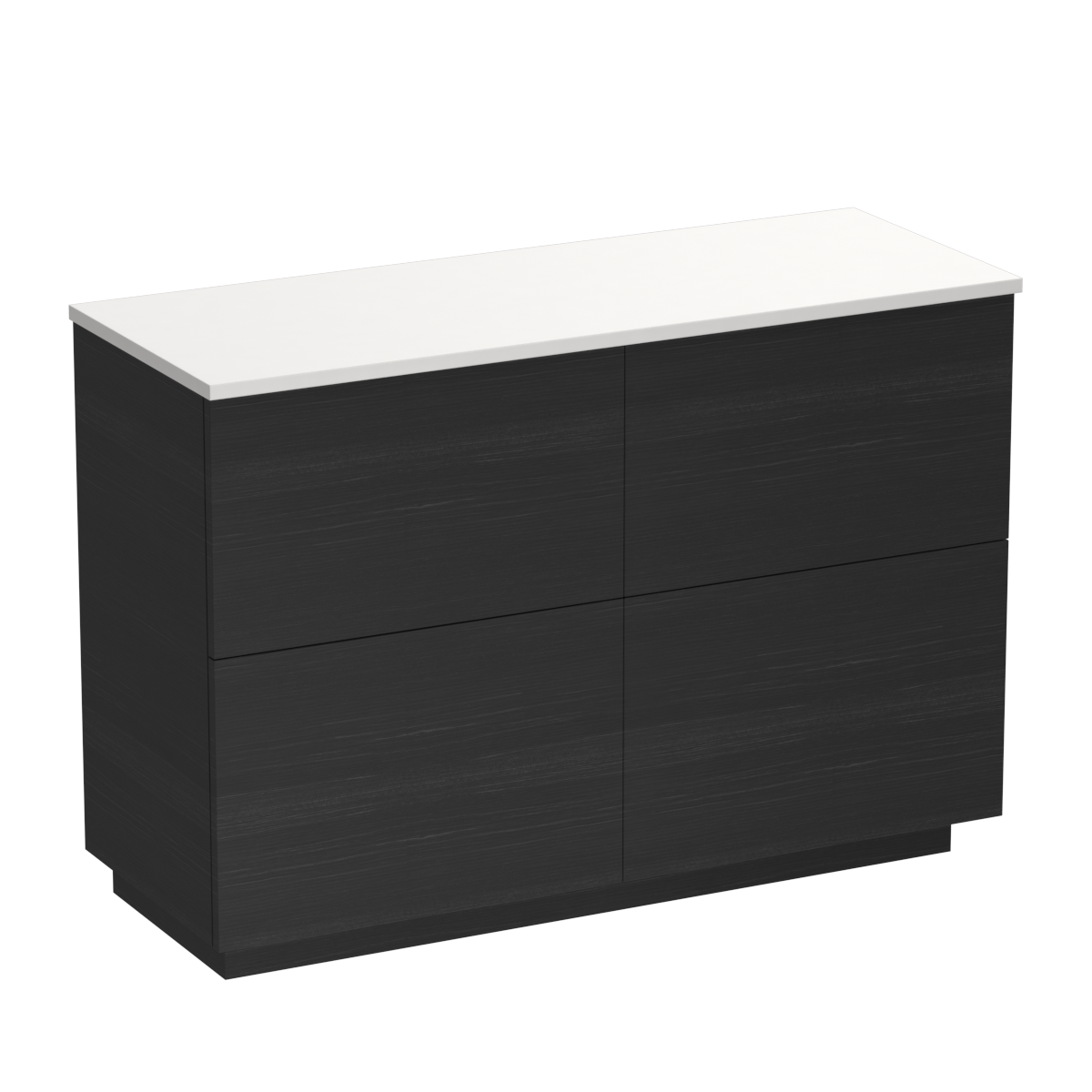 Reflex Opaco 1200 4 Drawer Floor Vanity Centre Basin Concrete Grey / Timberland Black