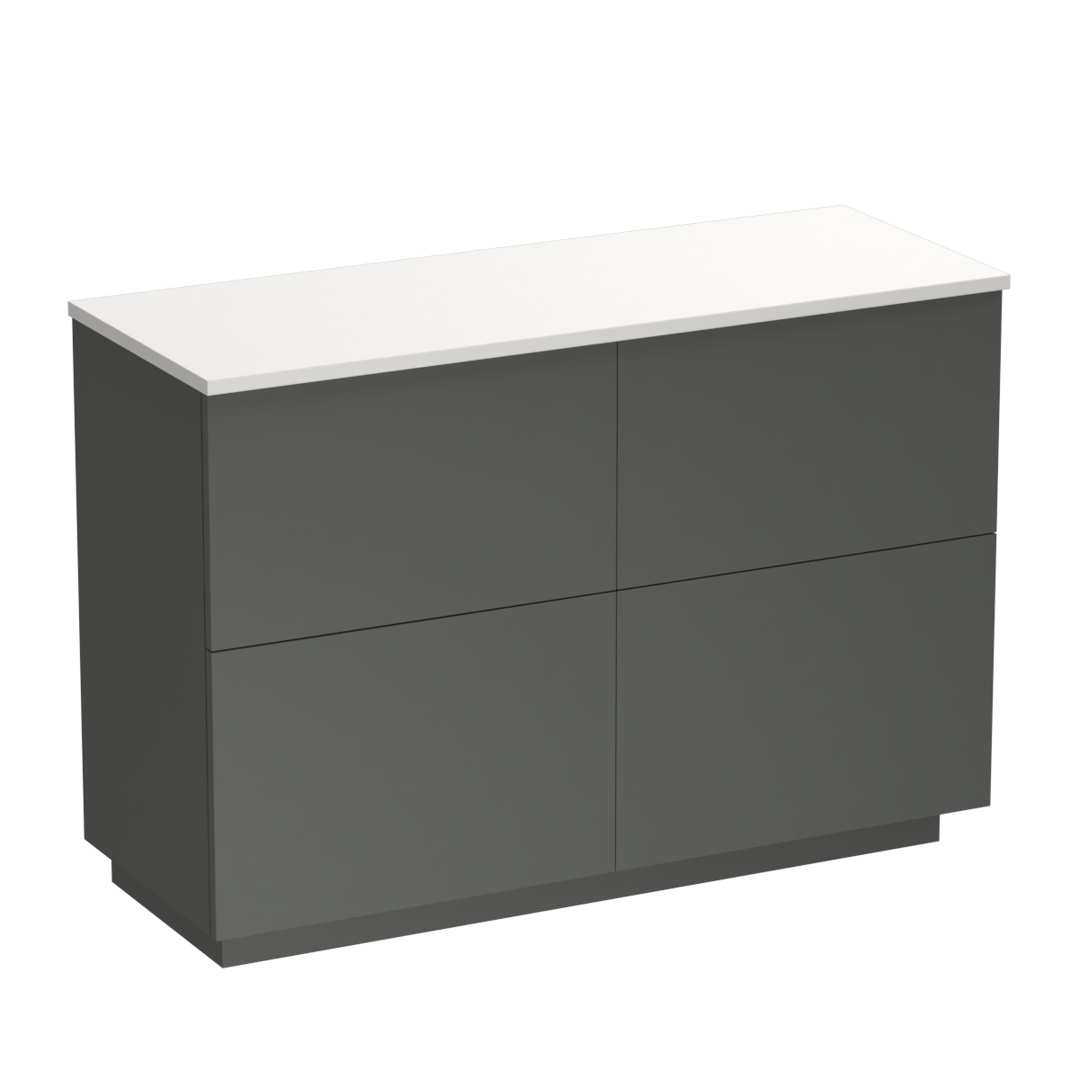 Reflex Opaco 1200 4 Drawer Floor Vanity Centre Basin White Carrara / Anthracite
