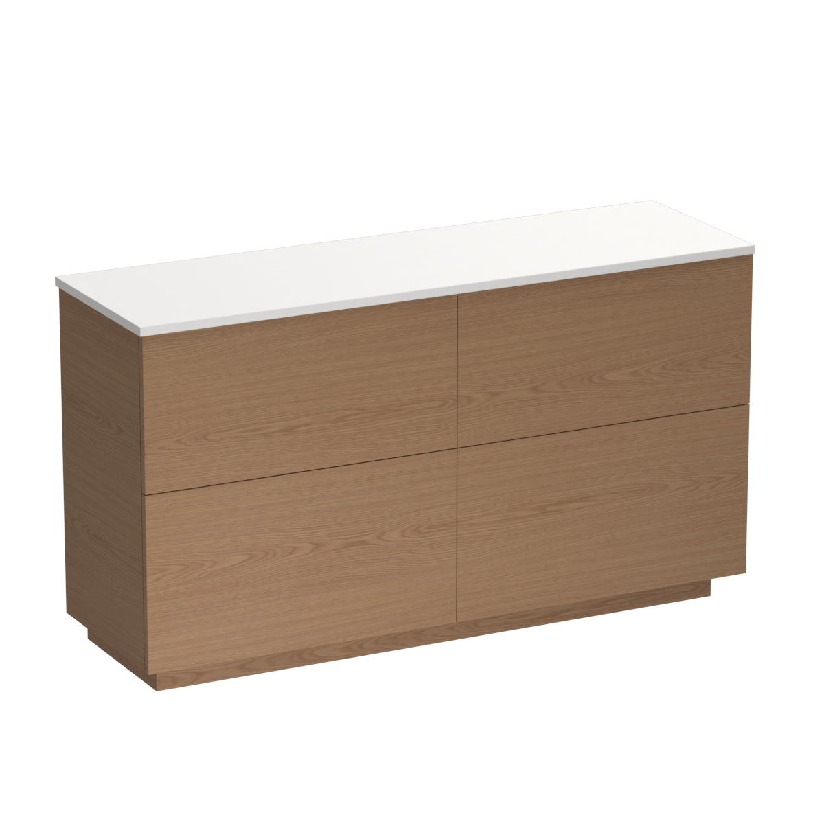 Reflex Opaco 1500 4 Drawer Floor Vanity Right Basin Concrete Grey / Sovereign Oak
