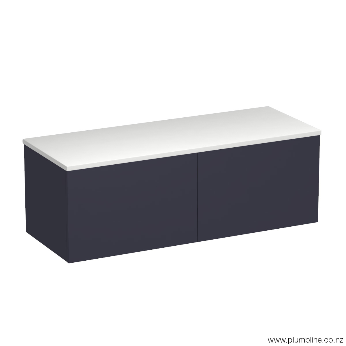 Reflex Opaco 1200 2 Drawer Floor Vanity Right Basin Concrete Grey / Ink Blue